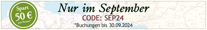 Nur im September. Spart 50 € pro Person. Code: SEP24.