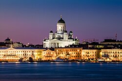 Helsinki, Kathedrale, Nacht, Finnland