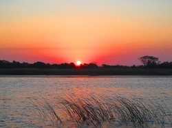 Südafrika, St. Lucia, Wasserschutzgebiet, See, Sonnenuntergang