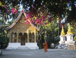 Tempel, Luang Prabang, Mönch, Rundreise Vietnam, Rundreise Laos, Rundreise Kambodscha