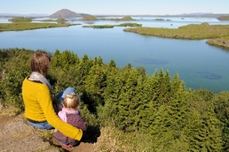 Mývatn-See, Island, Landschaft, Wasser, Mutter, Kind