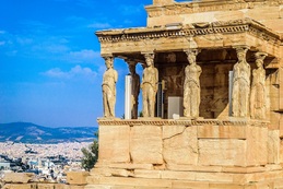 Athen, Akropolis, Ruine, Statuen