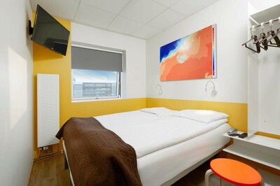 Doppelbett, Zimmer, Hostel, Gästehaus, Reykjavík, Unterkunft, Island