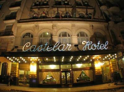 Castelar Hotel, Buenos Aires, Eingang, Hotel, Braun, Lichter